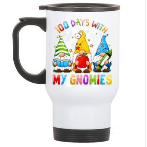 100th Day Of School Gnome Teachers Students 100 Days Smarter Gift Stainless Steel Travel Mug