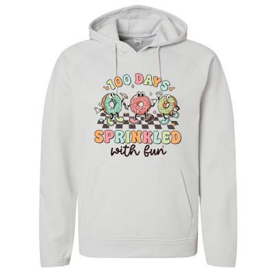 100 Days Of School Teacher Sprinkled With Fun Performance Fleece Hoodie