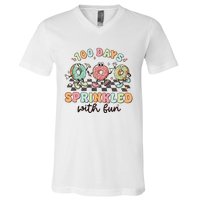 100 Days Of School Teacher Sprinkled With Fun V-Neck T-Shirt