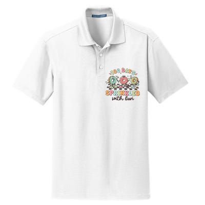 100 Days Of School Teacher Sprinkled With Fun Dry Zone Grid Polo