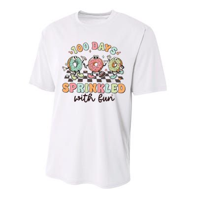 100 Days Of School Teacher Sprinkled With Fun Performance Sprint T-Shirt