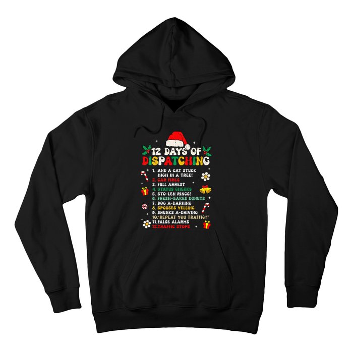 12 Days Of Dispatching Christmas Pajama X Mas Dispatcher Hoodie