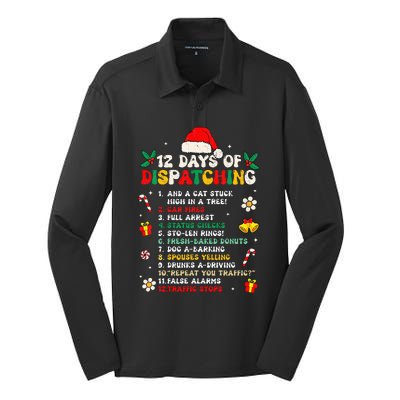 12 Days Of Dispatching Christmas Pajama X Mas Dispatcher Silk Touch Performance Long Sleeve Polo