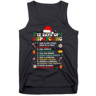 12 Days Of Dispatching Christmas Pajama X Mas Dispatcher Tank Top