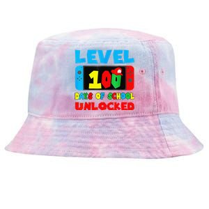 100 Days Of School 100th Day Of School Level Unlocked Tie-Dyed Bucket Hat