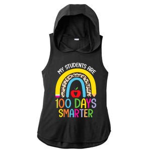 100th Day of School My Students are 100 Days Smarter Teacher Ladies PosiCharge Tri-Blend Wicking Draft Hoodie Tank