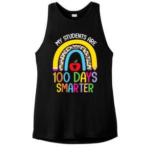 100th Day of School My Students are 100 Days Smarter Teacher Ladies PosiCharge Tri-Blend Wicking Tank