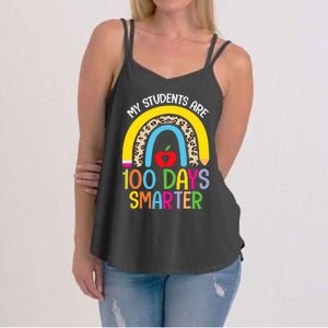 100th Day of School My Students are 100 Days Smarter Teacher Women's Strappy Tank