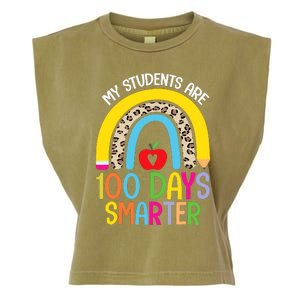 100th Day of School My Students are 100 Days Smarter Teacher Garment-Dyed Women's Muscle Tee