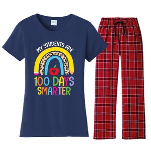 100th Day of School My Students are 100 Days Smarter Teacher Women's Flannel Pajama Set