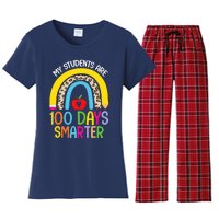 100th Day of School My Students are 100 Days Smarter Teacher Women's Flannel Pajama Set