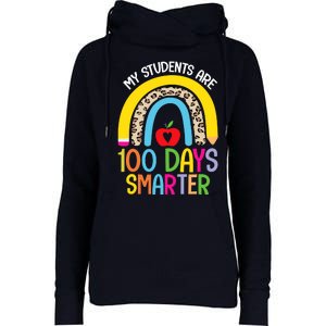 100th Day of School My Students are 100 Days Smarter Teacher Womens Funnel Neck Pullover Hood