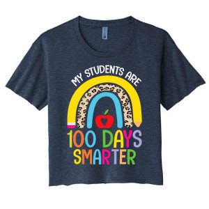 100th Day of School My Students are 100 Days Smarter Teacher Women's Crop Top Tee