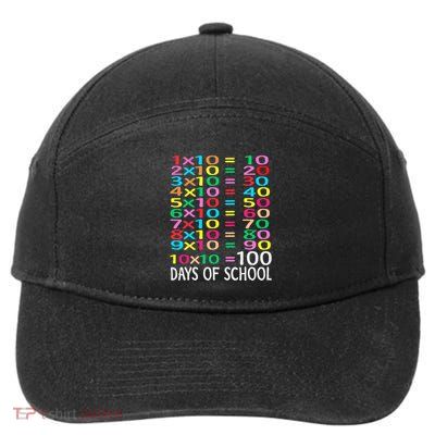 100 Days Of School Teacher 100 Days Multiplication Table 7-Panel Snapback Hat