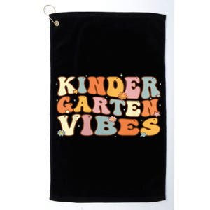 1st Day of School Kindergarten Vibes Student Teacher Platinum Collection Golf Towel