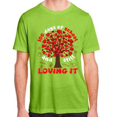 100 Days Of School And I Still Love It Tree Hearts Teacher Gift Adult ChromaSoft Performance T-Shirt