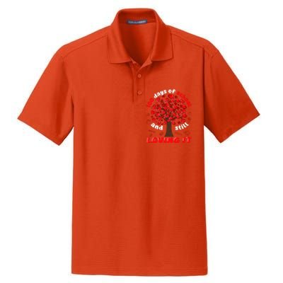 100 Days Of School And I Still Love It Tree Hearts Teacher Gift Dry Zone Grid Polo