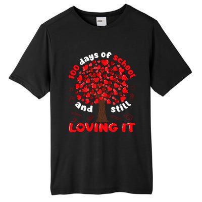 100 Days Of School And I Still Love It Tree Hearts Teacher Gift Tall Fusion ChromaSoft Performance T-Shirt