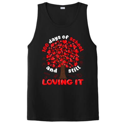 100 Days Of School And I Still Love It Tree Hearts Teacher Gift PosiCharge Competitor Tank