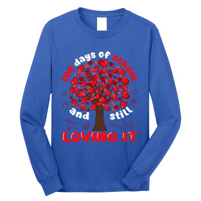 100 Days Of School And I Still Love It Tree Hearts Teacher Gift Long Sleeve Shirt