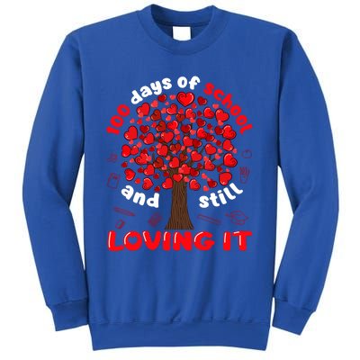 100 Days Of School And I Still Love It Tree Hearts Teacher Gift Sweatshirt