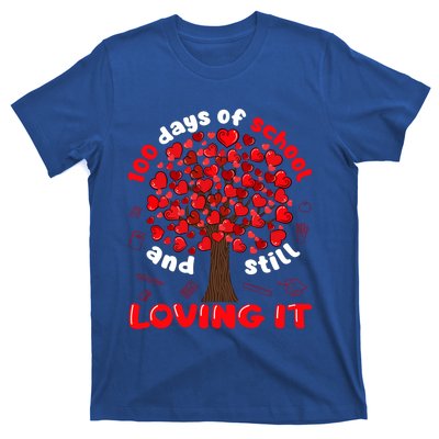 100 Days Of School And I Still Love It Tree Hearts Teacher Gift T-Shirt