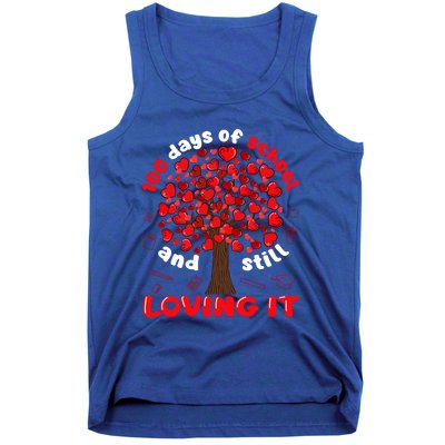 100 Days Of School And I Still Love It Tree Hearts Teacher Gift Tank Top