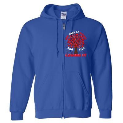 100 Days Of School And I Still Love It Tree Hearts Teacher Gift Full Zip Hoodie