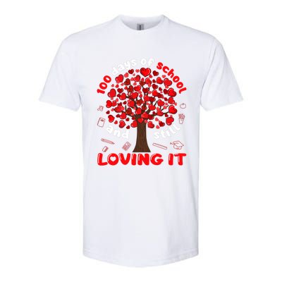 100 Days Of School And I Still Love It Tree Hearts Teacher Gift Softstyle CVC T-Shirt