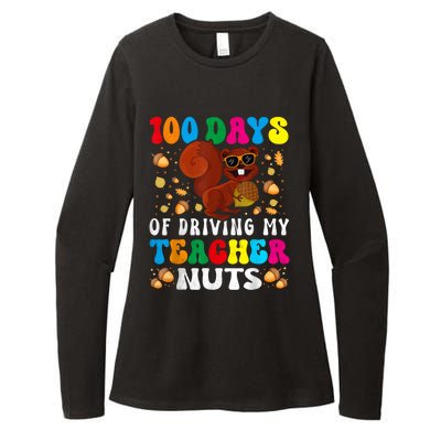 100 Days Of Driving My Teacher Nuts Squirrel Days Of School Womens CVC Long Sleeve Shirt