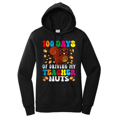 100 Days Of Driving My Teacher Nuts Squirrel Days Of School Women's Pullover Hoodie