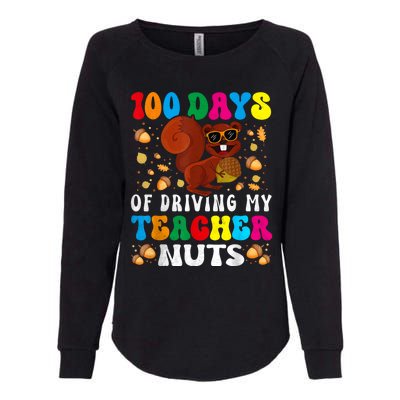 100 Days Of Driving My Teacher Nuts Squirrel Days Of School Womens California Wash Sweatshirt