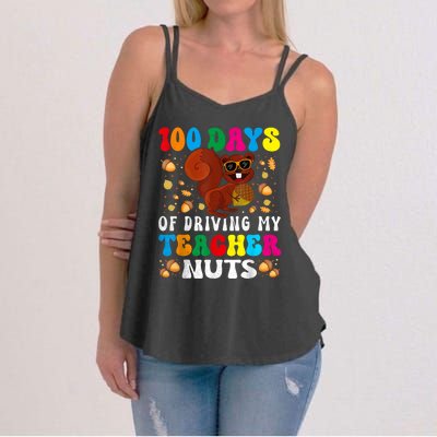 100 Days Of Driving My Teacher Nuts Squirrel Days Of School Women's Strappy Tank