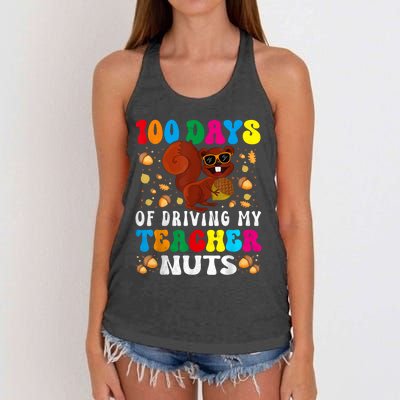 100 Days Of Driving My Teacher Nuts Squirrel Days Of School Women's Knotted Racerback Tank