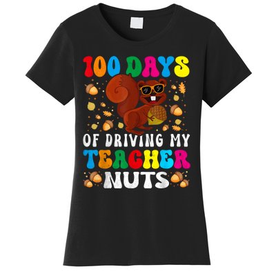 100 Days Of Driving My Teacher Nuts Squirrel Days Of School Women's T-Shirt