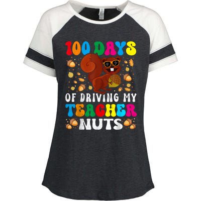 100 Days Of Driving My Teacher Nuts Squirrel Days Of School Enza Ladies Jersey Colorblock Tee