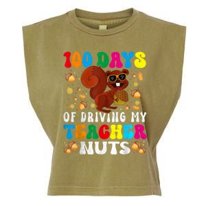 100 Days Of Driving My Teacher Nuts Squirrel Days Of School Garment-Dyed Women's Muscle Tee