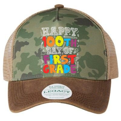 100 Days of School Design 100th Day of 1st Grade Teacher Legacy Tie Dye Trucker Hat