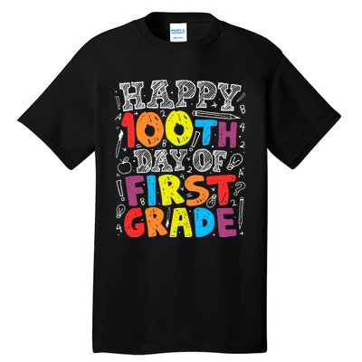 100 Days of School Design 100th Day of 1st Grade Teacher Tall T-Shirt