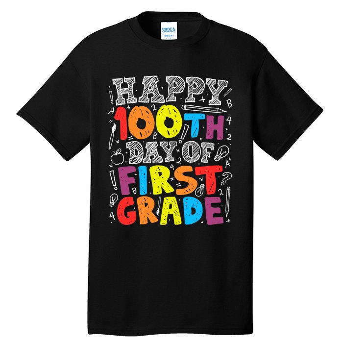 100 Days of School Design 100th Day of 1st Grade Teacher Tall T-Shirt