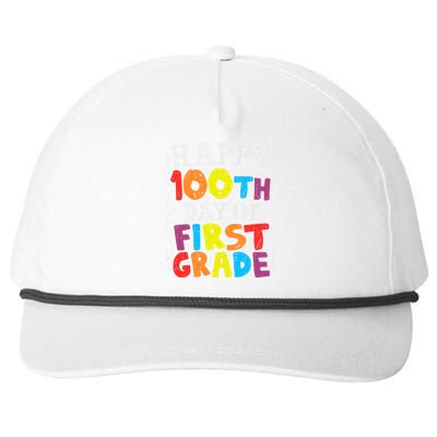 100 Days of School Design 100th Day of 1st Grade Teacher Snapback Five-Panel Rope Hat