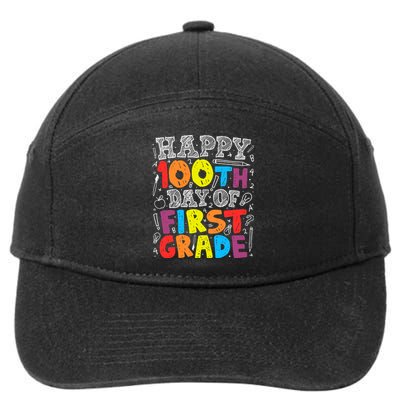 100 Days of School Design 100th Day of 1st Grade Teacher 7-Panel Snapback Hat