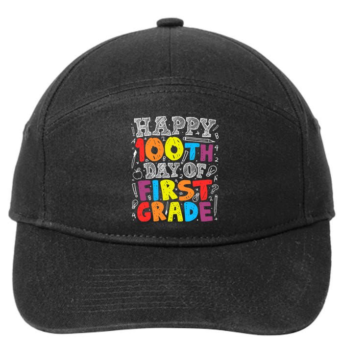 100 Days of School Design 100th Day of 1st Grade Teacher 7-Panel Snapback Hat