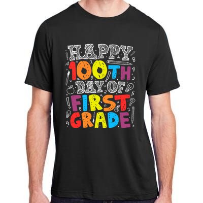 100 Days of School Design 100th Day of 1st Grade Teacher Adult ChromaSoft Performance T-Shirt