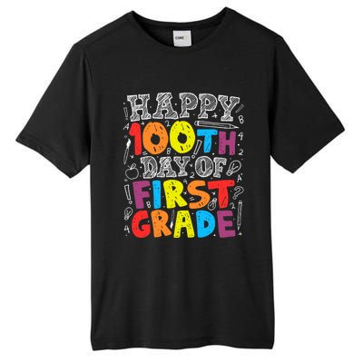 100 Days of School Design 100th Day of 1st Grade Teacher Tall Fusion ChromaSoft Performance T-Shirt