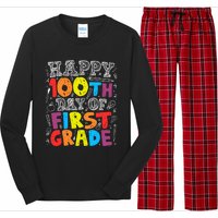 100 Days of School Design 100th Day of 1st Grade Teacher Long Sleeve Pajama Set