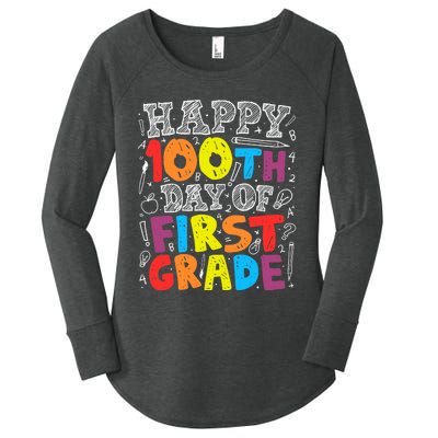 100 Days of School Design 100th Day of 1st Grade Teacher Women's Perfect Tri Tunic Long Sleeve Shirt