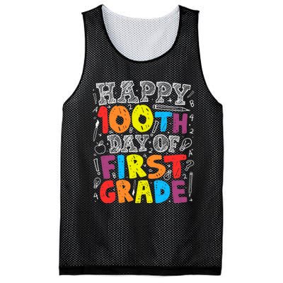 100 Days of School Design 100th Day of 1st Grade Teacher Mesh Reversible Basketball Jersey Tank