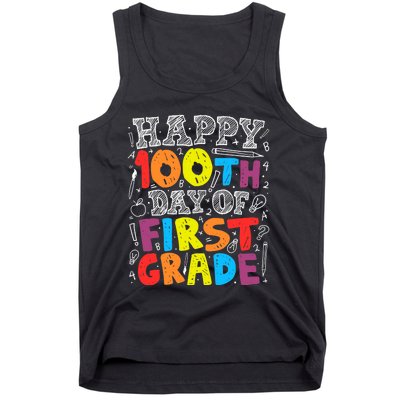 100 Days of School Design 100th Day of 1st Grade Teacher Tank Top