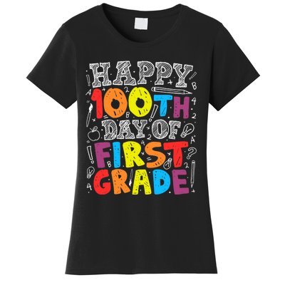 100 Days of School Design 100th Day of 1st Grade Teacher Women's T-Shirt